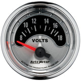 Autometer American Muscle 52mm Short Sweep Electric 18V Voltmeter Gauge