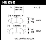 Hawk Performance HPS Brake Pads - HB292F.674