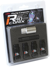 Load image into Gallery viewer, Project Kics 12X1.50 R40 Iconix Black Lug Nut Lock Set - 4 - eliteracefab.com