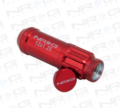 NRG 20-piece 700 Series M12 x 1.25 Steel Lug Nut and dust cap cover Set Red plus lock socket - eliteracefab.com