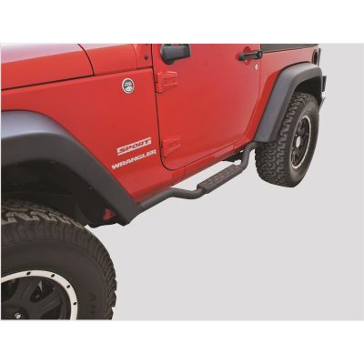 Rampage 2007-2018 Jeep Wrangler(JK) Side Bar Drop Step Slimline - Black - eliteracefab.com