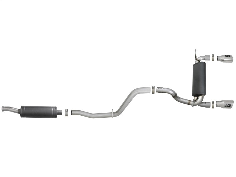 Rebel Series 2.5in 304 SS Cat-Back Exhaust w/ Polished Tips 2018+ Jeep Wrangler (JL) V6 3.6L aFe