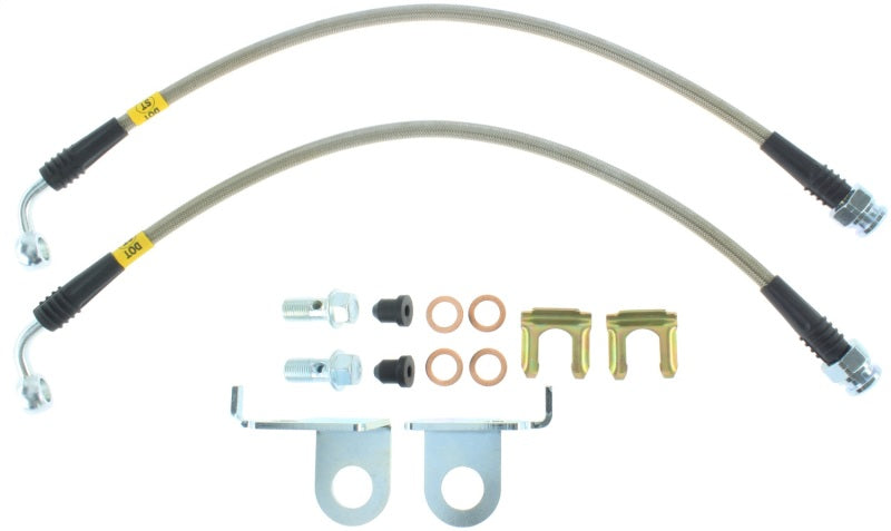 StopTech Stainless Steel Front Brake Lines 2015 Ford Mustang GT w/ Performance Package - eliteracefab.com