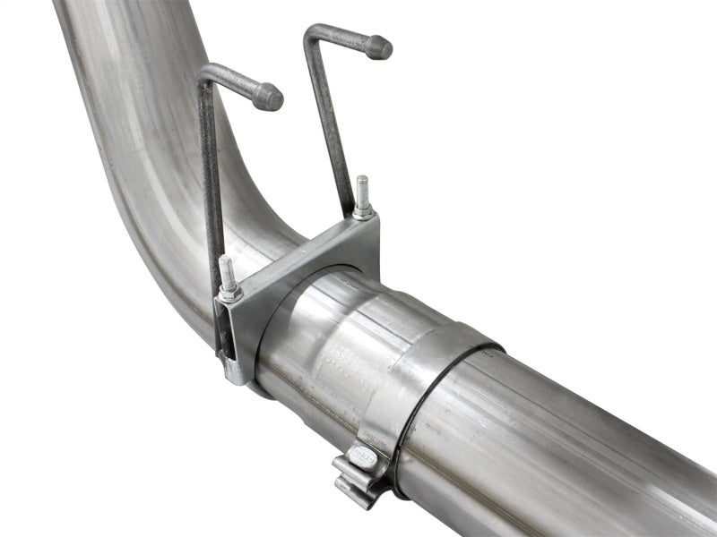 aFe Atlas Exhausts 5in DPF-Back Aluminized Steel Exhaust 2015 Ford Diesel V8 6.7L (td) Polished Tip - eliteracefab.com