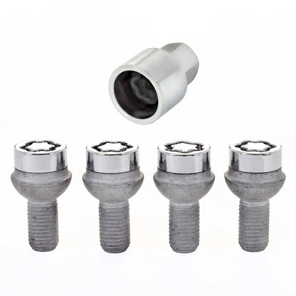 McGard Wheel Lock Bolt Set - 4pk. (Radius Seat) M12X1.5 / 17mm Hex / 20.6mm Shank Length - Chrome