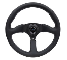 Load image into Gallery viewer, NRG Commander Series Reinforced Steering Wheel 350mm Black Spoke (Leather) - eliteracefab.com