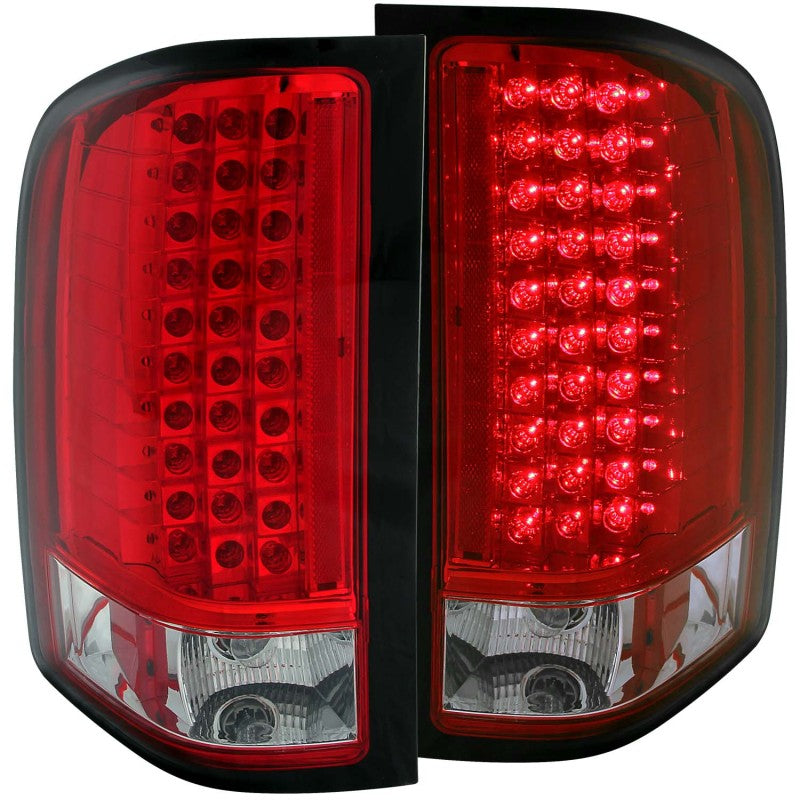 ANZO USA Chevrolet Silverado 1500 Led Taillights Red/Clear; 2007-2013 - eliteracefab.com