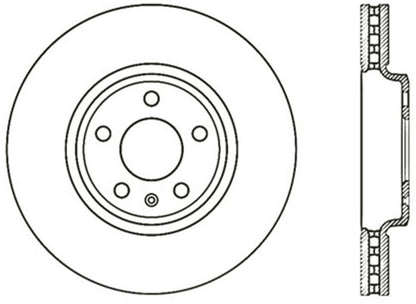 StopTech Power Slot 09-10 Audi A4/A4 Quattro / 08-10 A5 / 10 S4 Front Left Drilled Rotor Stoptech