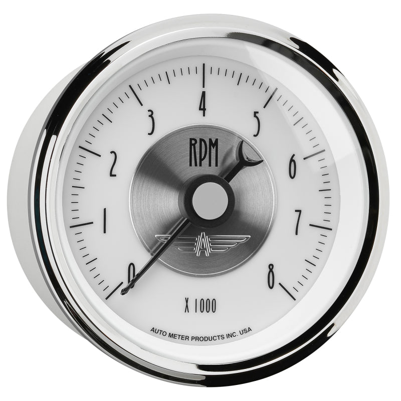Autometer Prestige Pearl Series - Tachometer 3 3/8in 8K RPM In-Dash 2098