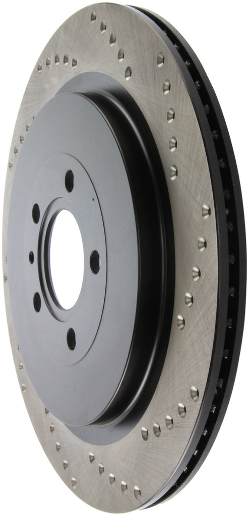 StopTech Premium High Carbon 13-14 Ford Mustang/Shelby GT500 Left Rear Disc Drilled Brake Rotor - eliteracefab.com