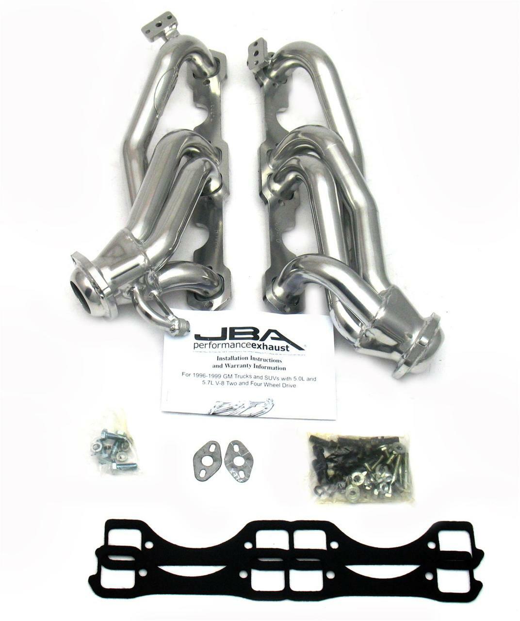 JBA 1832S | 96-00 GM TRUCK 5.0L/5.7L SBC W/O A.I.R. 1-1/2IN PRIMARY RAW 409SS CAT4WARD HEADER; 1996-2000 - eliteracefab.com