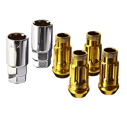 WHEEL MATE MUTEKI SR48 OPEN END LOCKING LUG NUT SET OF 4 – GOLD CHROME 12×1.25 48MM - eliteracefab.com