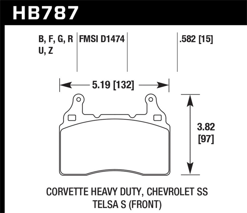 Hawk Performance DTC-70 Front Brake Pads - HB787U.582