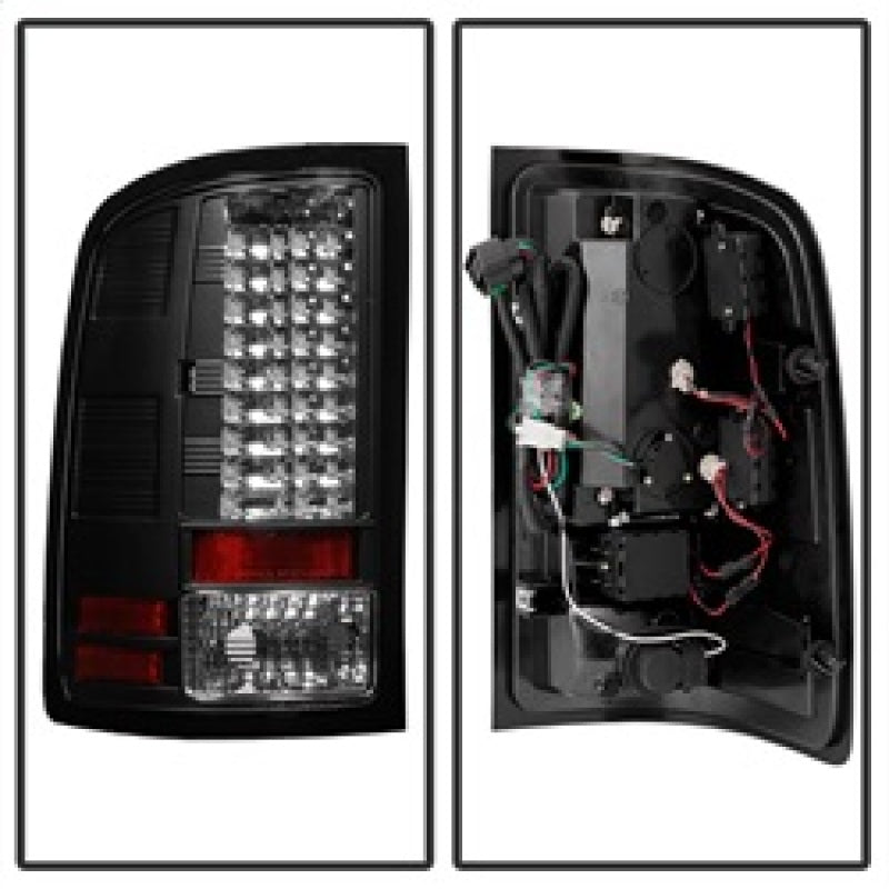 Spyder GMC Sierra 07-13 (Not fit 3500 Dually 4 Rear Wheels)LED Tail Lights Black ALT-YD-GS07-LED-BK - eliteracefab.com