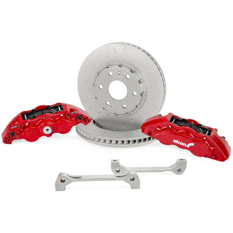 Alcon 2021+ RAM TRX 376x42mm Rotors 6-Piston Red Calipers Front Brake Upgrade Kit Alcon