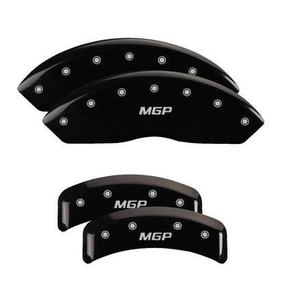MGP 4 Caliper Covers Engraved Front & Rear Oval logo/Ford Black finish silver ch MGP