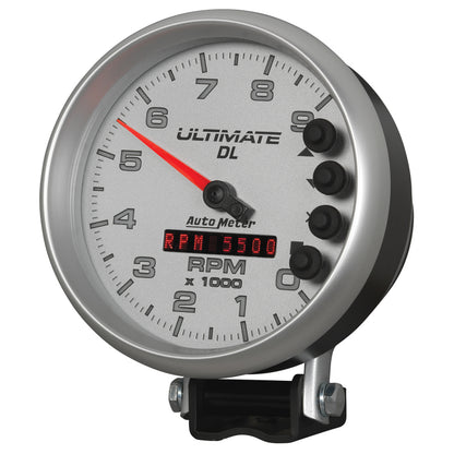 AutoMeter Gauge Tach 5in. 9K RPM Pedestal Datalogging Ultimate Dl Playback Silver 6894