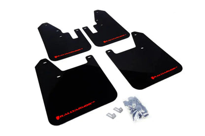 Rally Armor UR Mudflaps Black Urethane Red Logo 1998-2002 Forester - eliteracefab.com