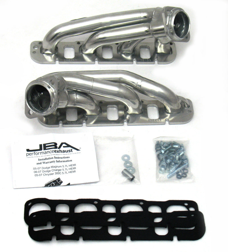 JBA 1964S-1JS | 09-20 CHRYSLER 5.7L HEMI 1-3/4IN PRIMARY SILVER CTD CAT4WARD HEADER; 2009-2020 - eliteracefab.com