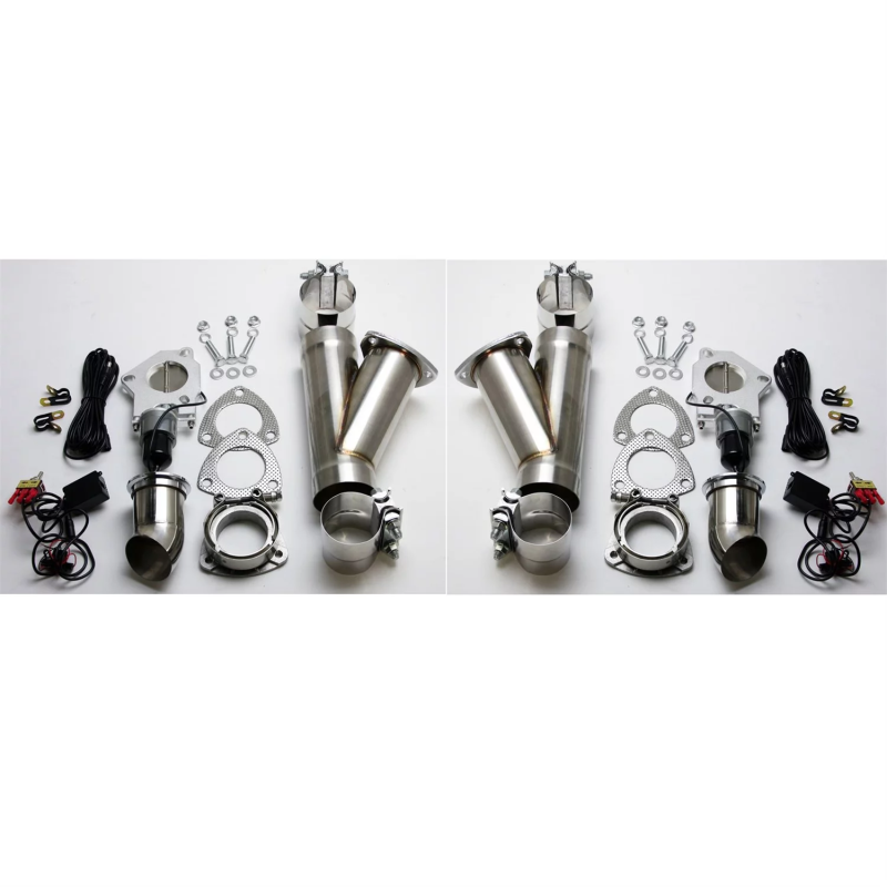 Granatelli 3.0in Alum Mild Steel Electronic Dual Slip Fit Exhaust Cutout w/Band Clamps Granatelli Motor Sports