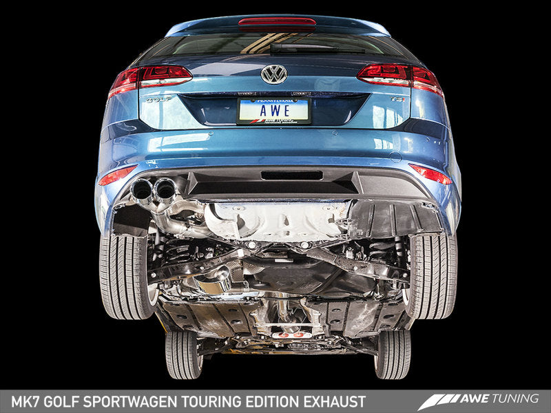 AWE Tuning VW MK7 Golf SportWagen Touring Edition Exhaust w/Chrome Silver Tips (90mm) - eliteracefab.com