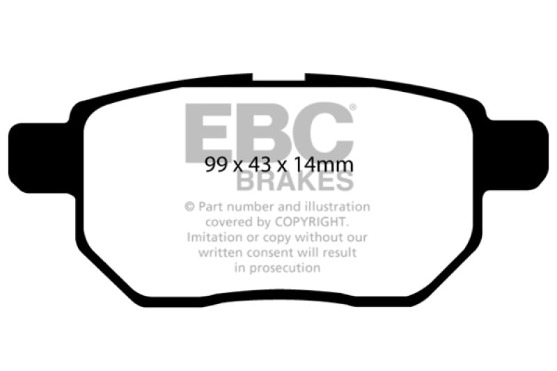 EBC 11+ Lexus CT200h 1.8 Hybrid Greenstuff Rear Brake Pads - eliteracefab.com