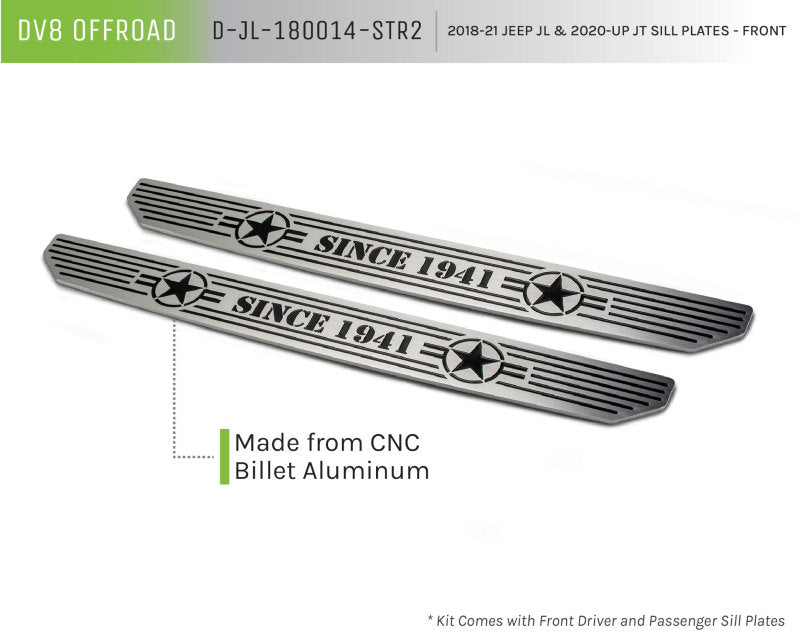 DV8 Offroad 2018-2019 Jeep Gladiator JL Front Sill Plates - eliteracefab.com