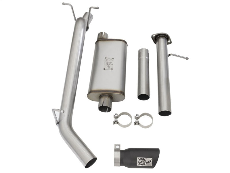 aFe Mach Force-XP Exhaust 3in CB SS 15-17 GM Colorado/Canyon 2.5L/3.6L Side Exit w/ Black Tip aFe