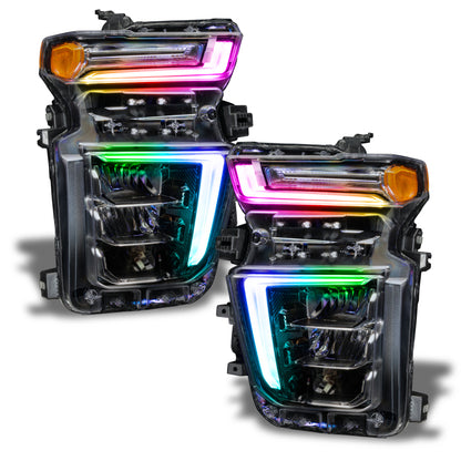 Oracle 20-21 Chevy Silverado HD 2500/3500 RGB+W Headlight DRL Upgrade Kit - ColorSHIFT - eliteracefab.com