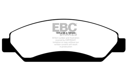 EBC 07 Cadillac Escalade 6.2 2WD Yellowstuff Front Brake Pads - eliteracefab.com