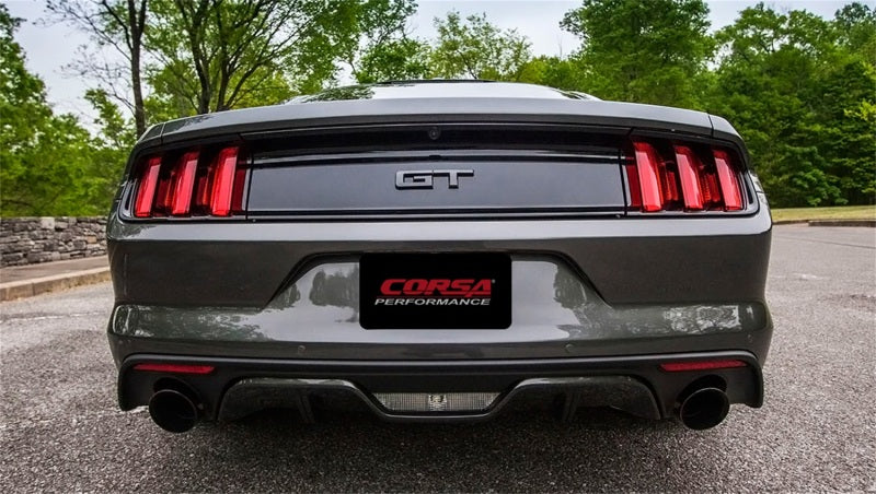 Corsa 2015 Ford Mustang GT 5.0 3in Axle Back Exhaust Black Dual Tips (Touring) - eliteracefab.com