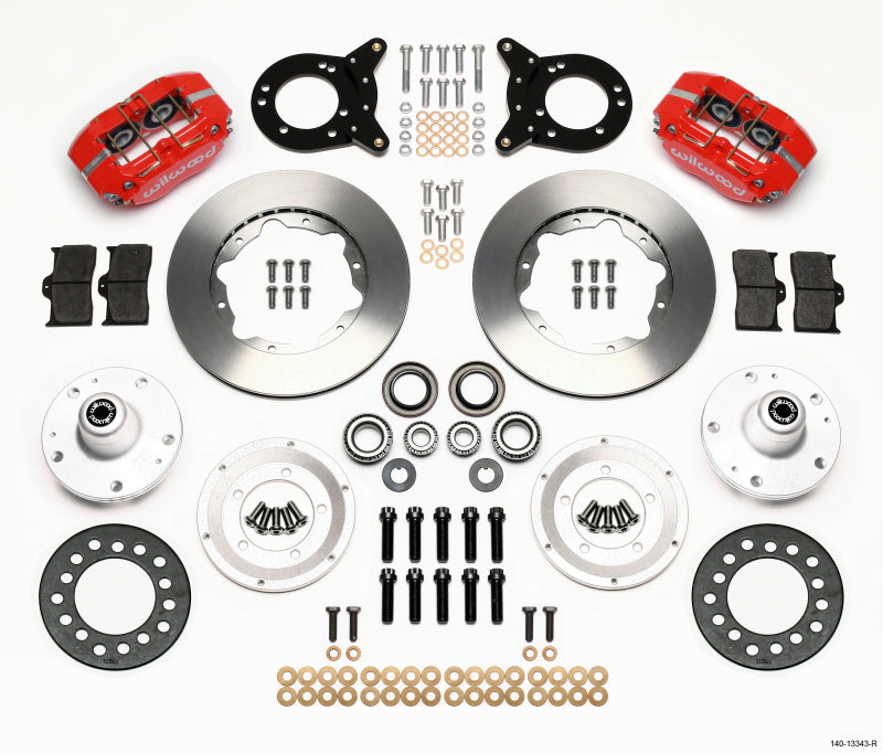 Wilwood Dynapro Dust-Boot Front Kit 11.00in Red 1965-1969 Mustang Disc & Drum Spindle Wilwood