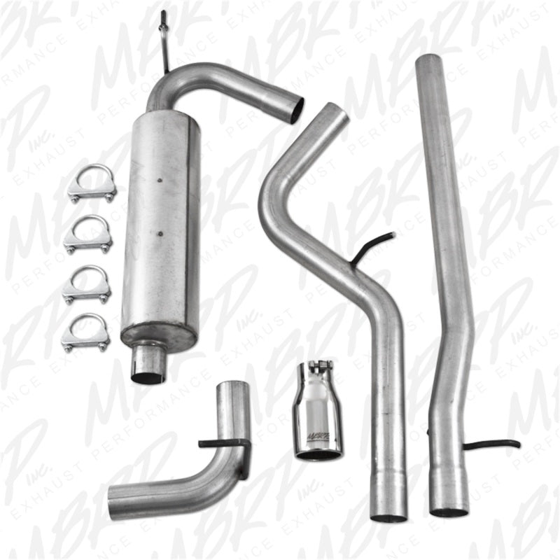 MBRP 2007-2009 Jeep Wrangler 4dr 3.8L V6 Cat Back Single - eliteracefab.com