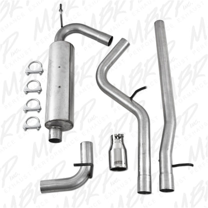 MBRP 2007-2009 Jeep Wrangler 4dr 3.8L V6 Cat Back Single - eliteracefab.com