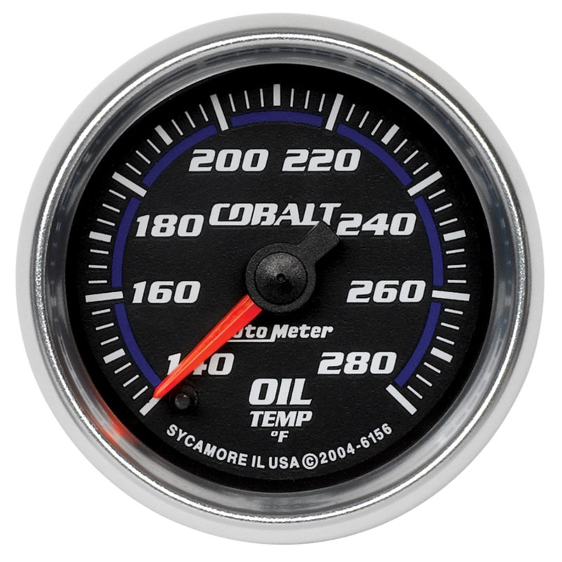Autometer Cobalt 52mm 140-280 Deg F Full Sweep Electronic Oil Temp Gauge 6156