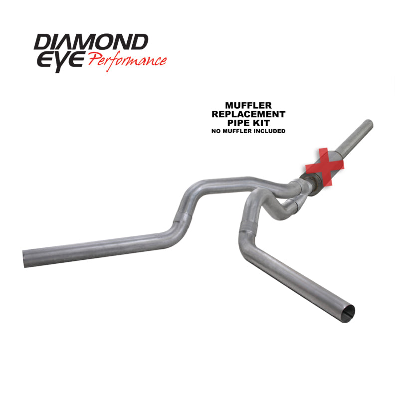 Diamond Eye KIT 4in CB MFLR RPLCMENT PIPE DUAL AL: 2004.5-2007.5 DODGE CUMMINS 600 - eliteracefab.com