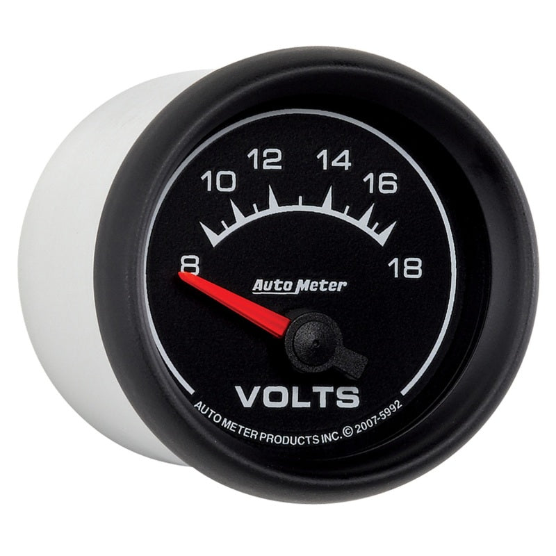 Autometer Euro-Style 2-1/16in 8-18V Short Sweep Electronic Voltmeter Gauge 5992