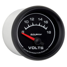 Load image into Gallery viewer, Autometer Euro-Style 2-1/16in 8-18V Short Sweep Electronic Voltmeter Gauge