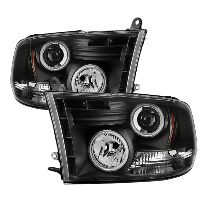 Spyder Dodge Ram 1500 09-14 Projector Headlights Halogen- CCFL Halo LED - Blk PRO-YD-DR09-CCFL-BK - eliteracefab.com