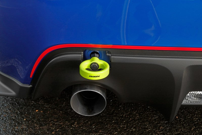 Perrin 13-20 & 2022 Subaru BRZ / 13-16 Scion FRS / 17-20 Toyota 86 Tow Hook Kit (Rear) - Neon Yellow Perrin Performance