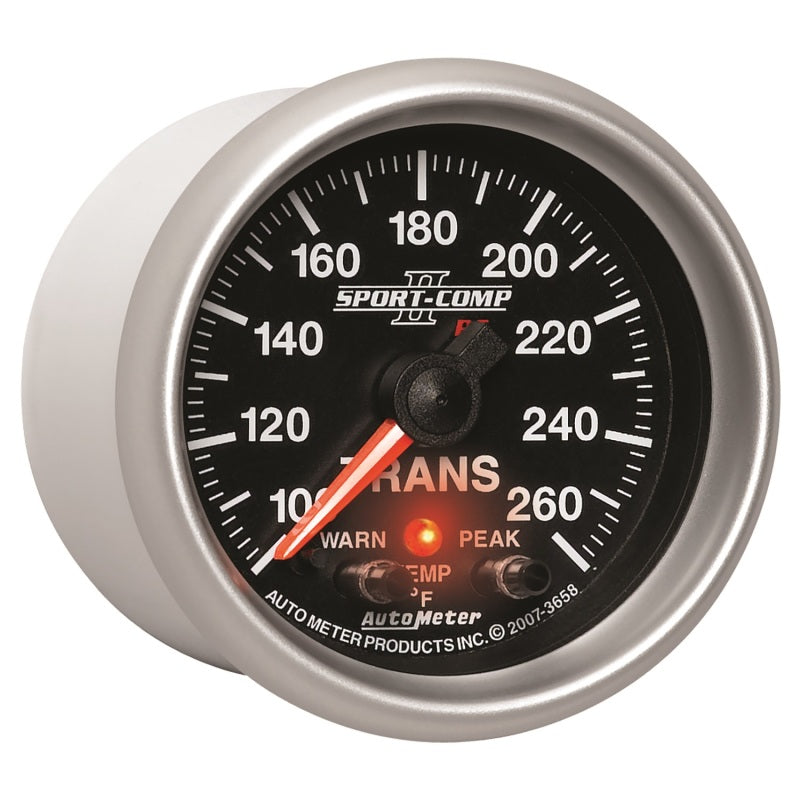 Autometer Elite 52.4mm 100-260F Transmission Temprature Peak & Warn w/ Electronic Control Gauge.