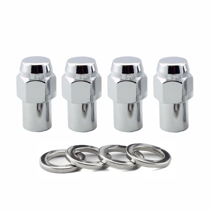 McGard Hex Lug Nut (Reg. Shank - .746in.) 1/2-20 / 13/16 Hex / 1.65in. Length (4-Pack) - Chrome - eliteracefab.com