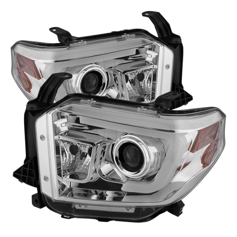 Spyder Toyota Tundra 2014-2016 Projector Headlights Light Bar DRL Chrome PRO-YD-TTU14-DRL-C - eliteracefab.com