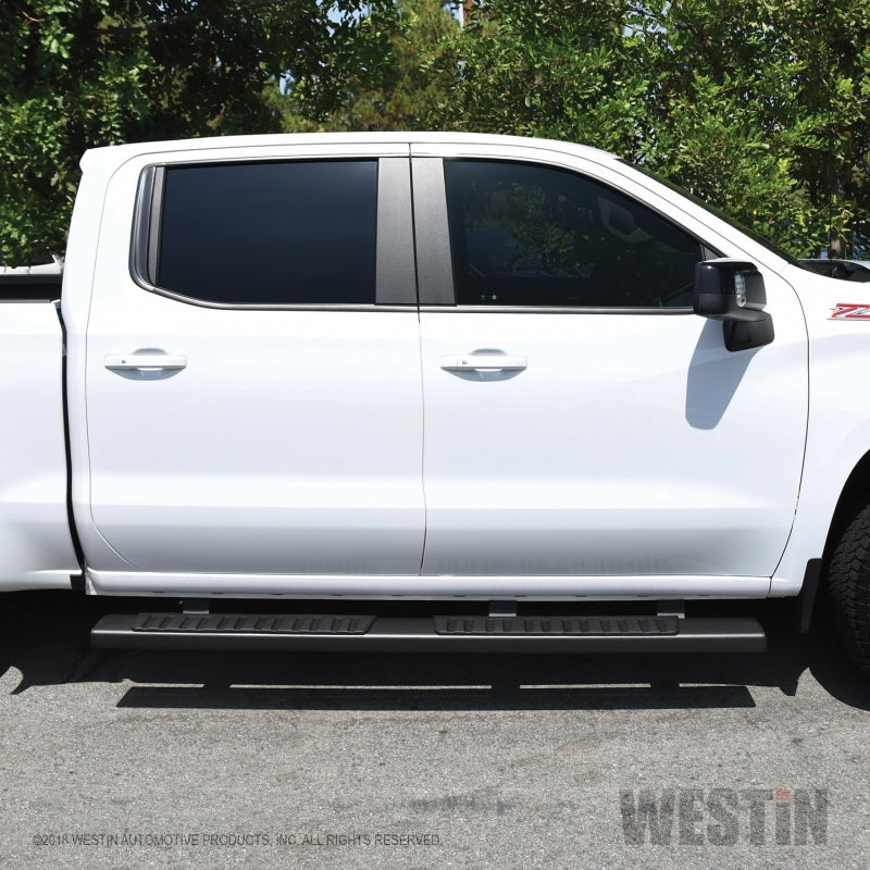 Westin 2019 Chevrolet Silverado/Sierra 1500 Crew Cab R7 Nerf Step Bars - Black - eliteracefab.com