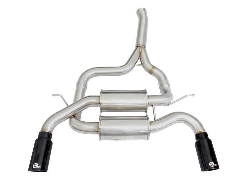 aFe MACHForce XP SS-304 Black Tip 2.5in Dia Axle Back Exhaust 12-15 BMW 335i (F30) 3.0L (t) aFe