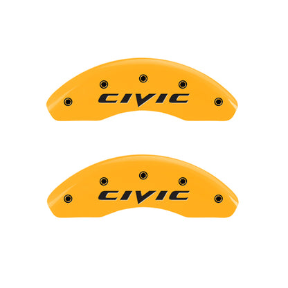 MGP 4 Caliper Covers Engraved Front & Rear Honda Yellow finish black ch MGP