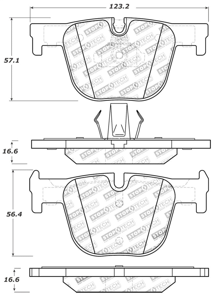 STOPTECH PERFORMANCE BRAKE PADS, 309.16100 - eliteracefab.com