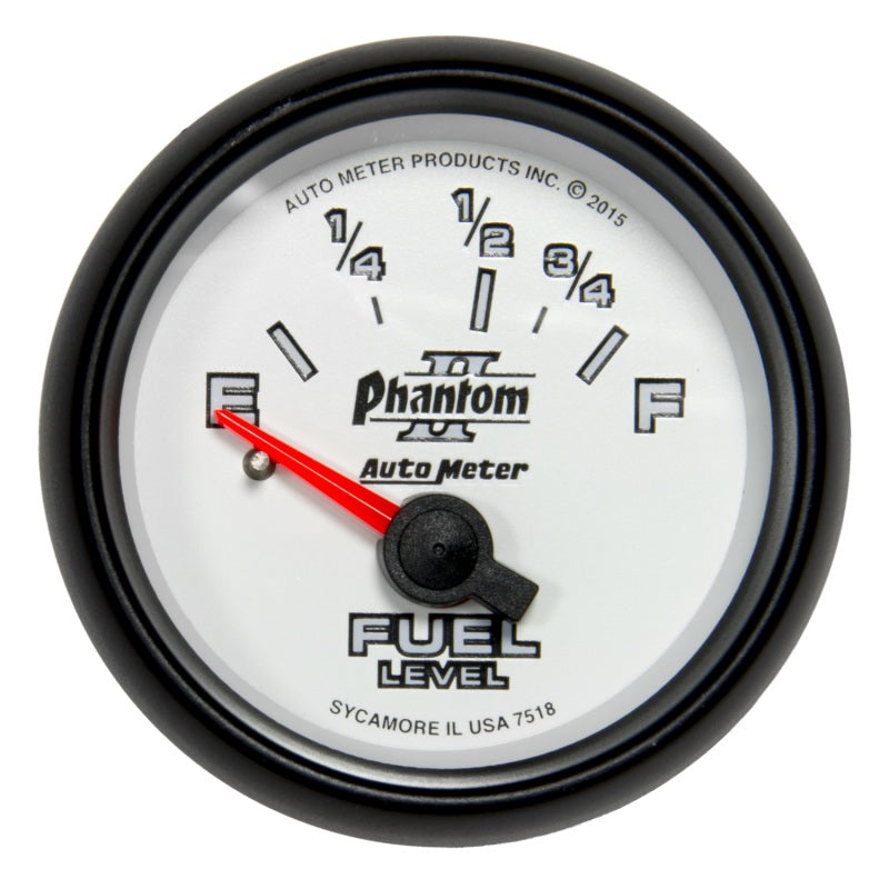 Autometer Phantom II Gauge Fuel Level 2 1/16in 16e To 158f Elec Phantom II 7518