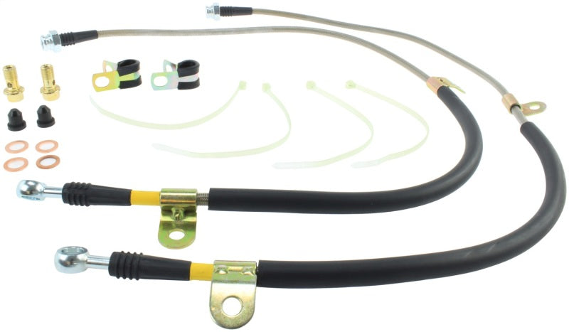 StopTech 09+ Nissan GTR Stainless Steel Front Brake Lines - eliteracefab.com