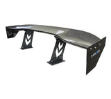 NRG Carbon Fiber Weave 59 Inch Universal Rear Spoiler Arrow Cut Out Stands and NRG logo End Plates - CARB-A590NRG